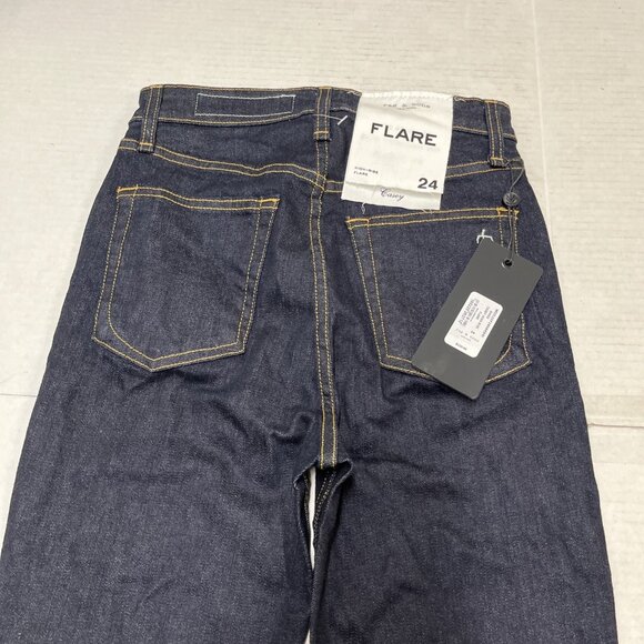 Rag & Bone Jeans Womens 24 Casey High Rise Flare Dark Rinse Denim Classic Boho - Picture 4 of 11